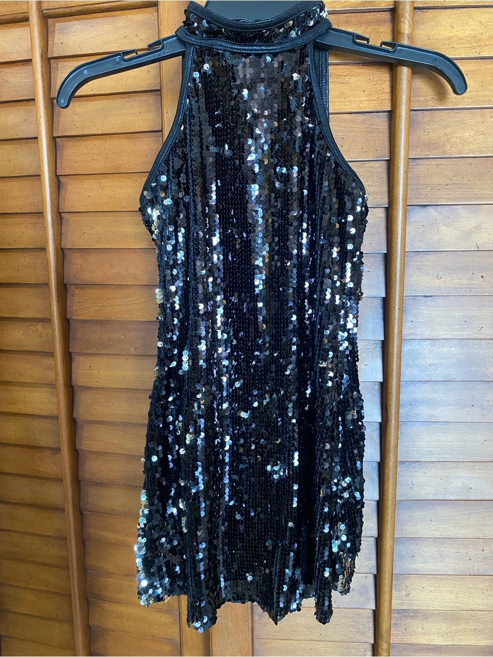 Weissman Black High-Neck Sequin Dancewear Costume